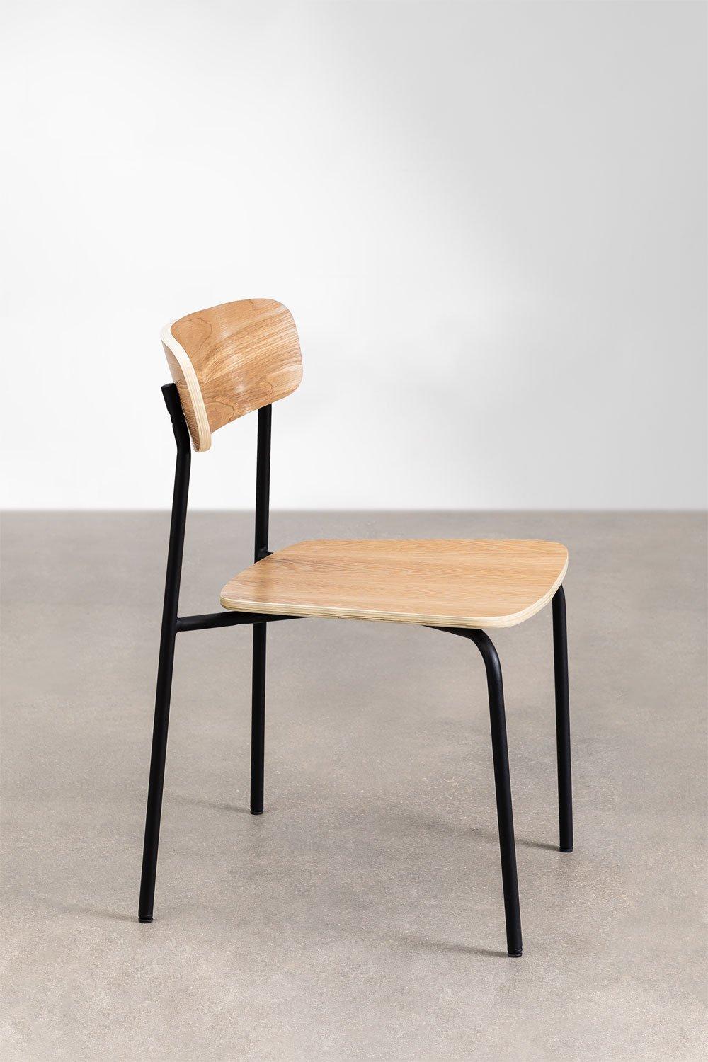 Sklum Wilpier Stackable Dining Chair In Iron And Wood