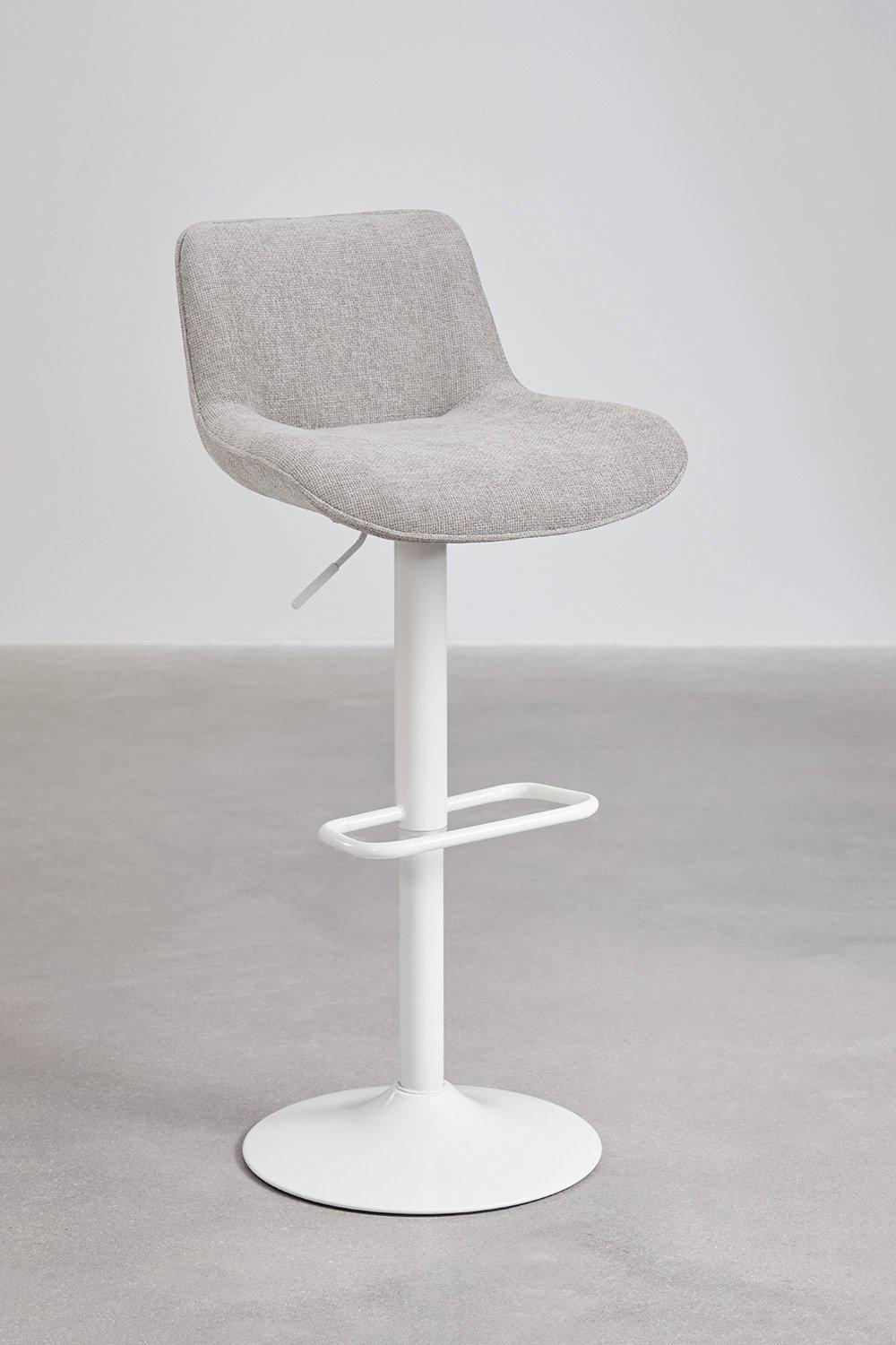 Sklum Wysoki Stołek Regulowany Z Oparciem W Jasnoszarej Tkaninie Igarasi