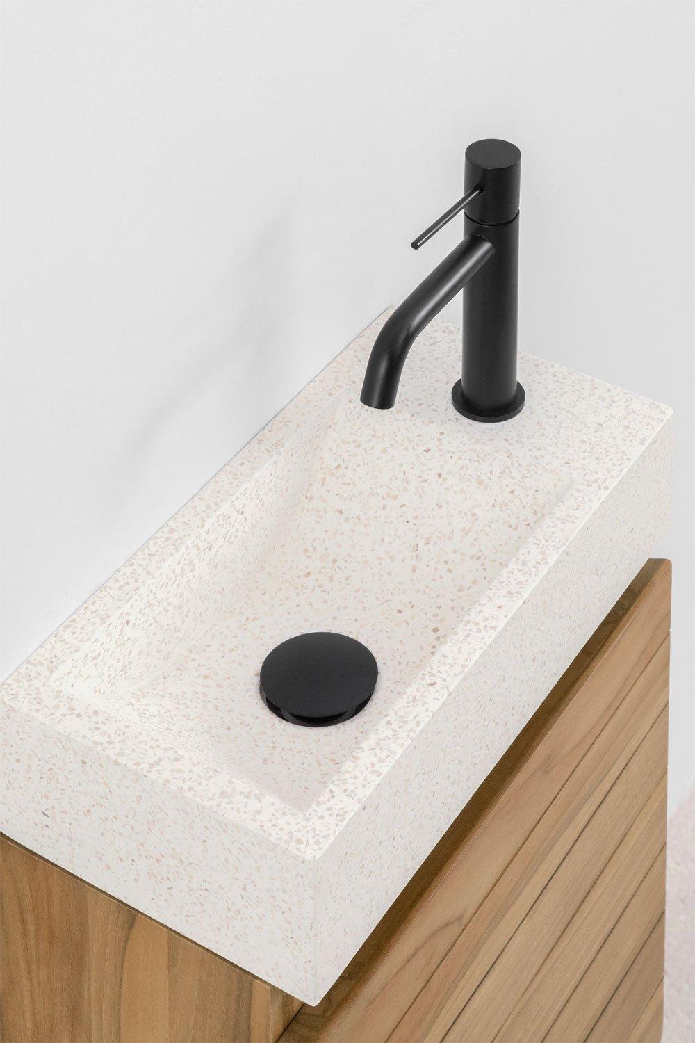 Sklum Zestaw Mebli łazienkowych Z Drewna Tekowego Ze Zintegrowaną Umywalką Z Cementu Napier