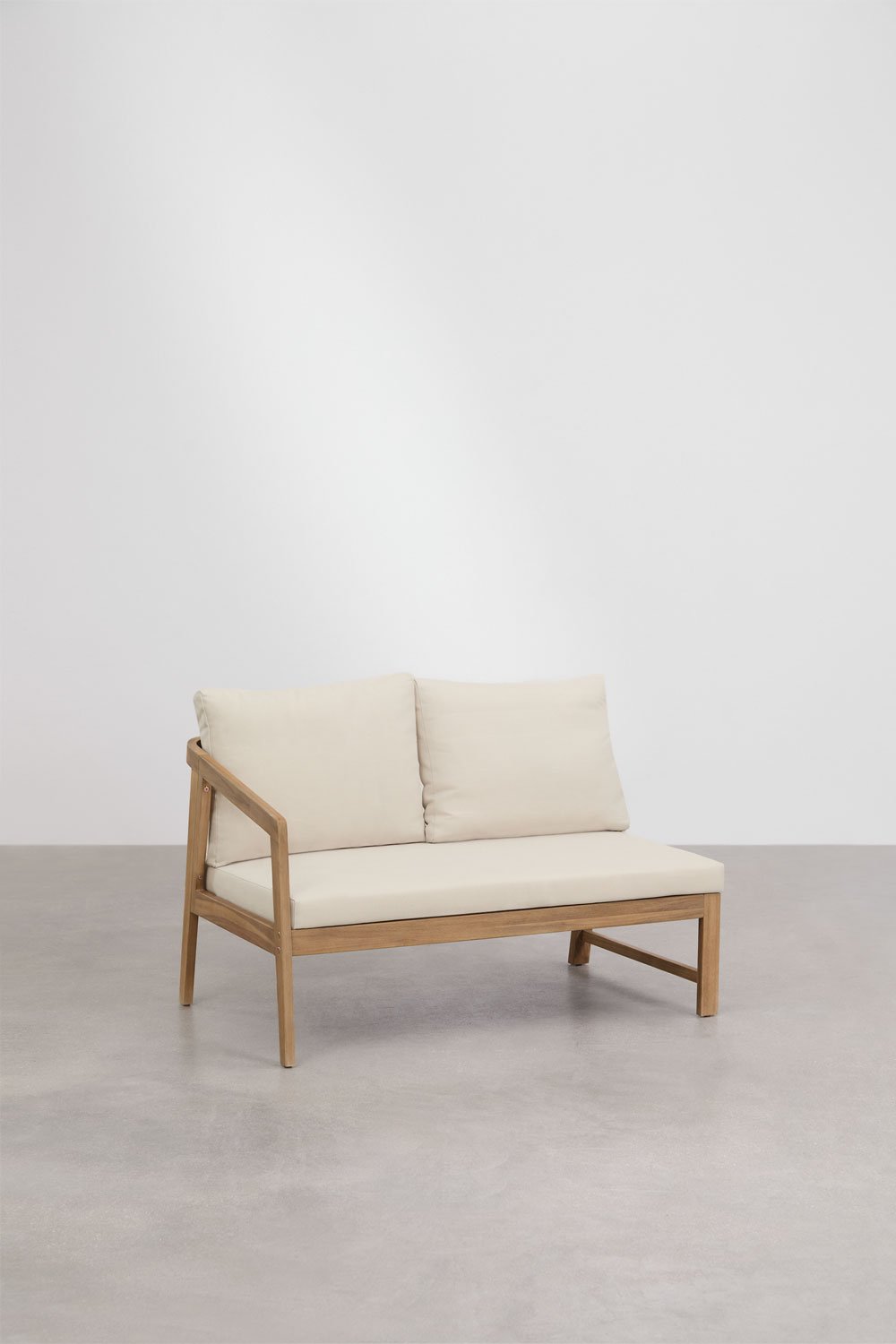 Sklum Zestaw Ogrodowy Z Sofą Narożną I Stolikiem Bocznym Z Drewna Akacjowego Kaela