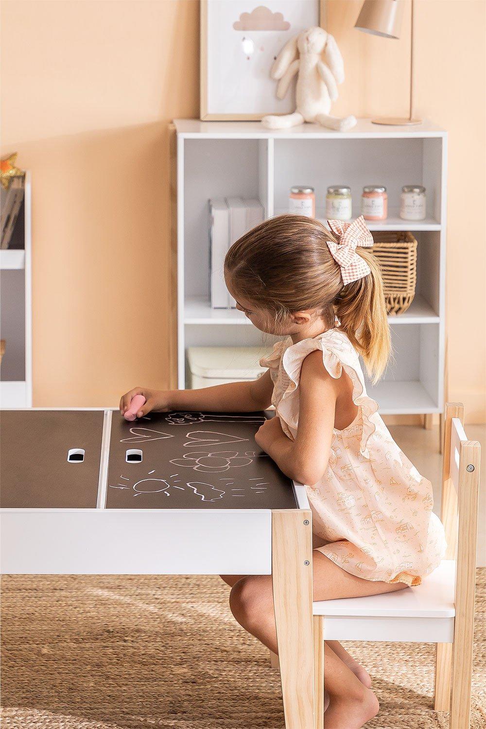 Sklum Zestaw Stolik Ze Schowkiem I 2 Drewniane Krzesla Belfy Kids