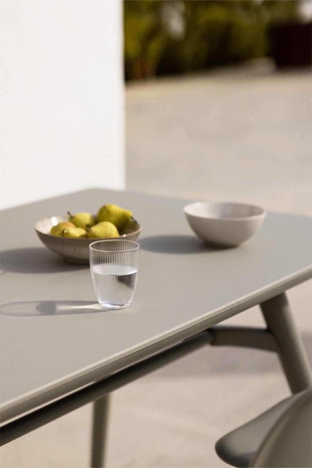 Sklum Zestaw Stołowy Prostokątny 135x80 Cm I 4 Krzesła Ogrodowe Z Polietylenu Skandynawskiego