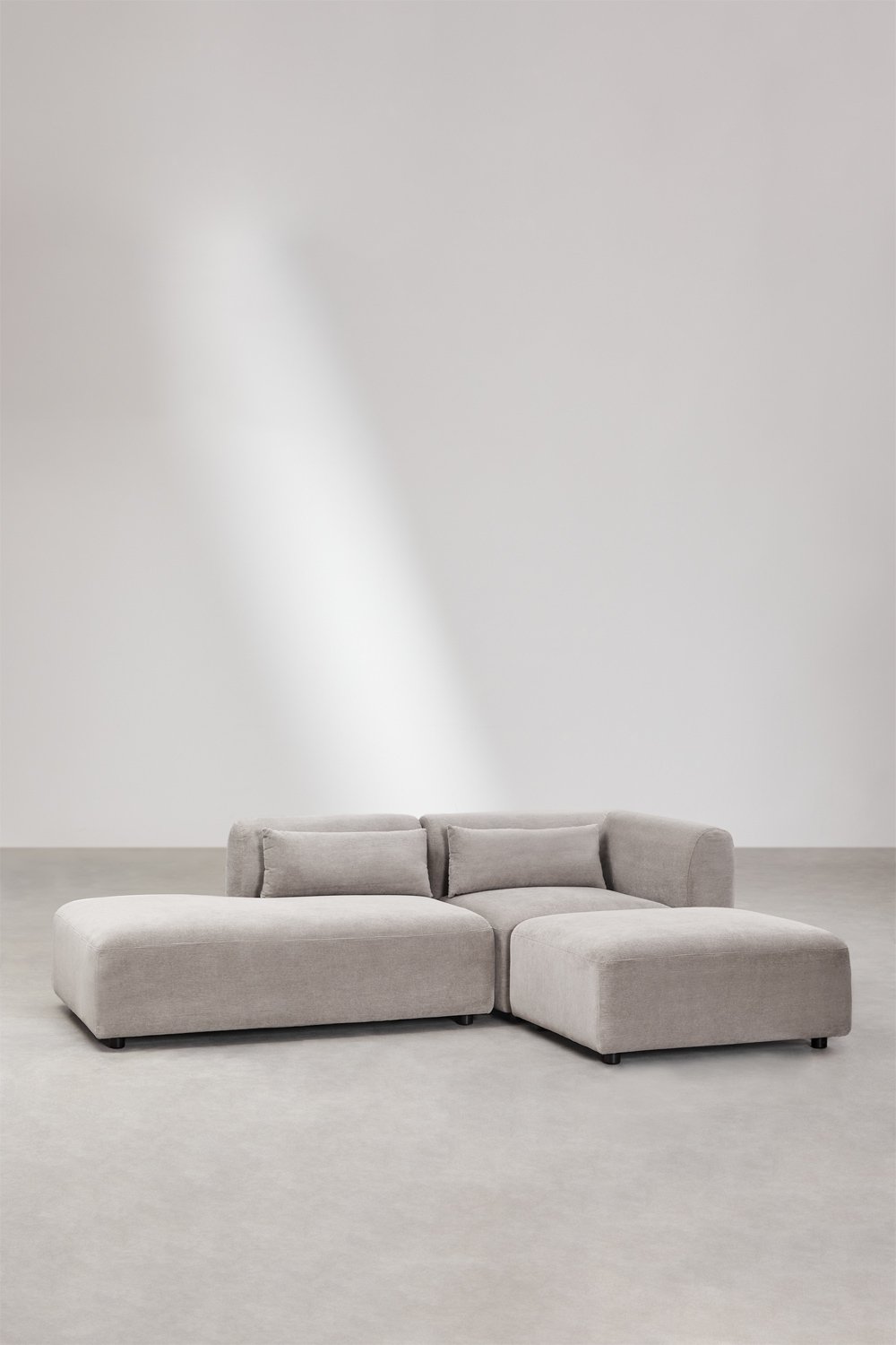 Sklum Zweiteiliges Modulares Ecksofa Mit Chaiselongue Links Und Fogler-Hocker