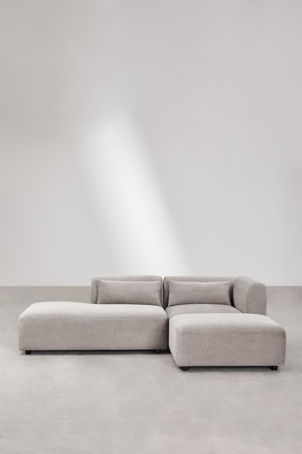 Sklum Zweiteiliges Modulares Ecksofa Mit Chaiselongue Links Und Fogler-Hocker