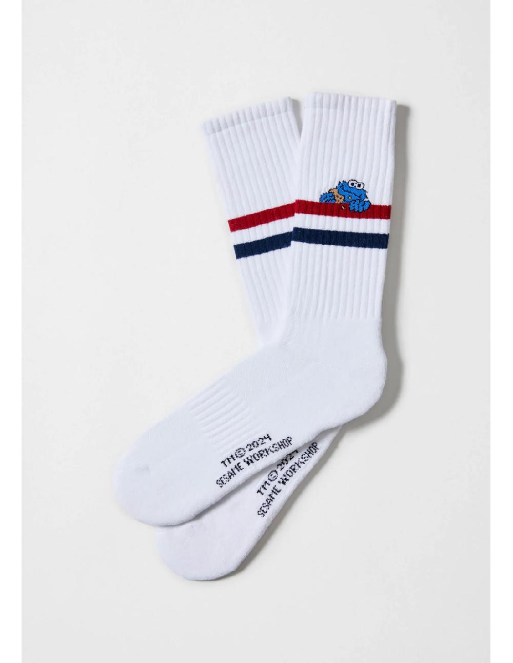 sombreros albero Calcetines BESESAMESTREET Cookie Monster Blanco de BESOCKS