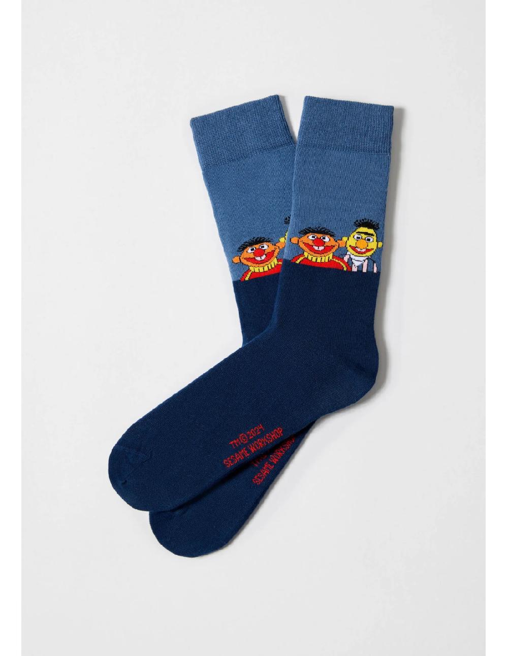 sombreros albero Calcetines BESESAMESTREET Epi y Blas Azul de BESOCKS