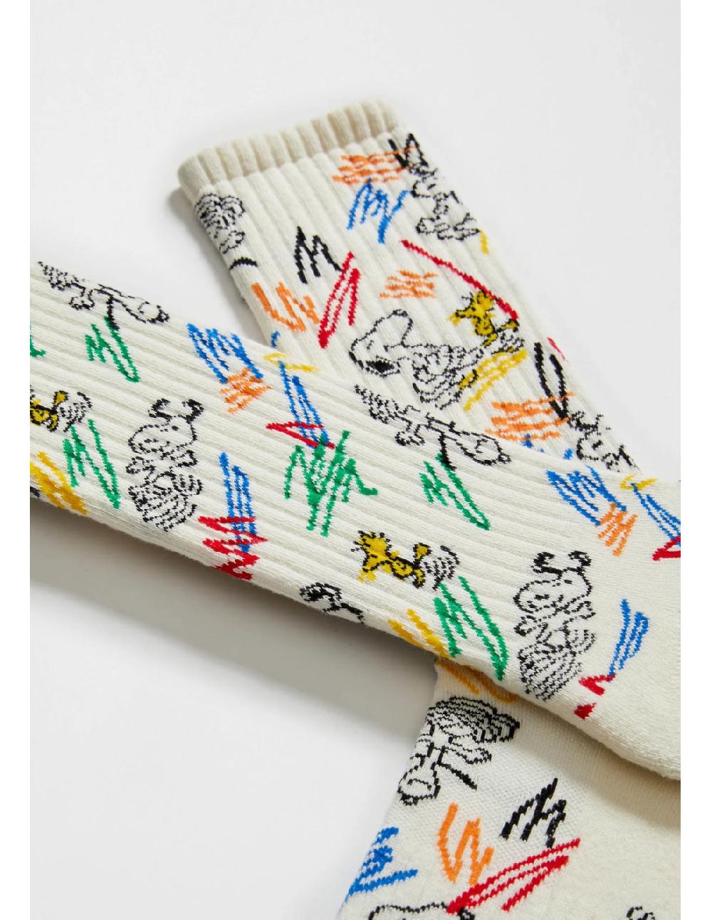 Sombreros Albero Calcetines BESNOOPY Street Paint Blancos De BESOCKS