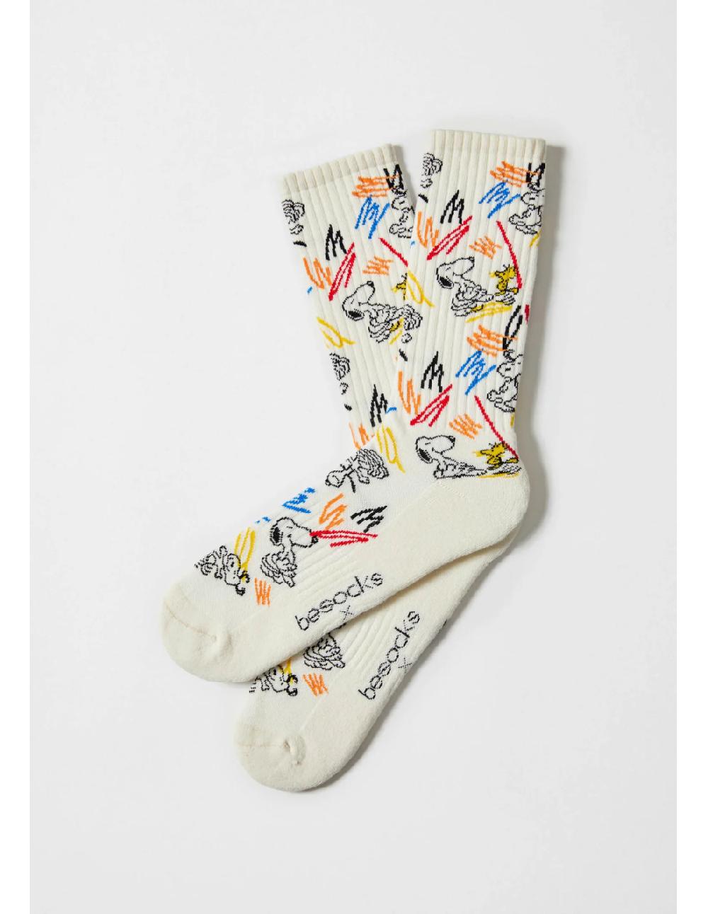 sombreros albero Calcetines BESNOOPY Street Paint Blancos de BESOCKS