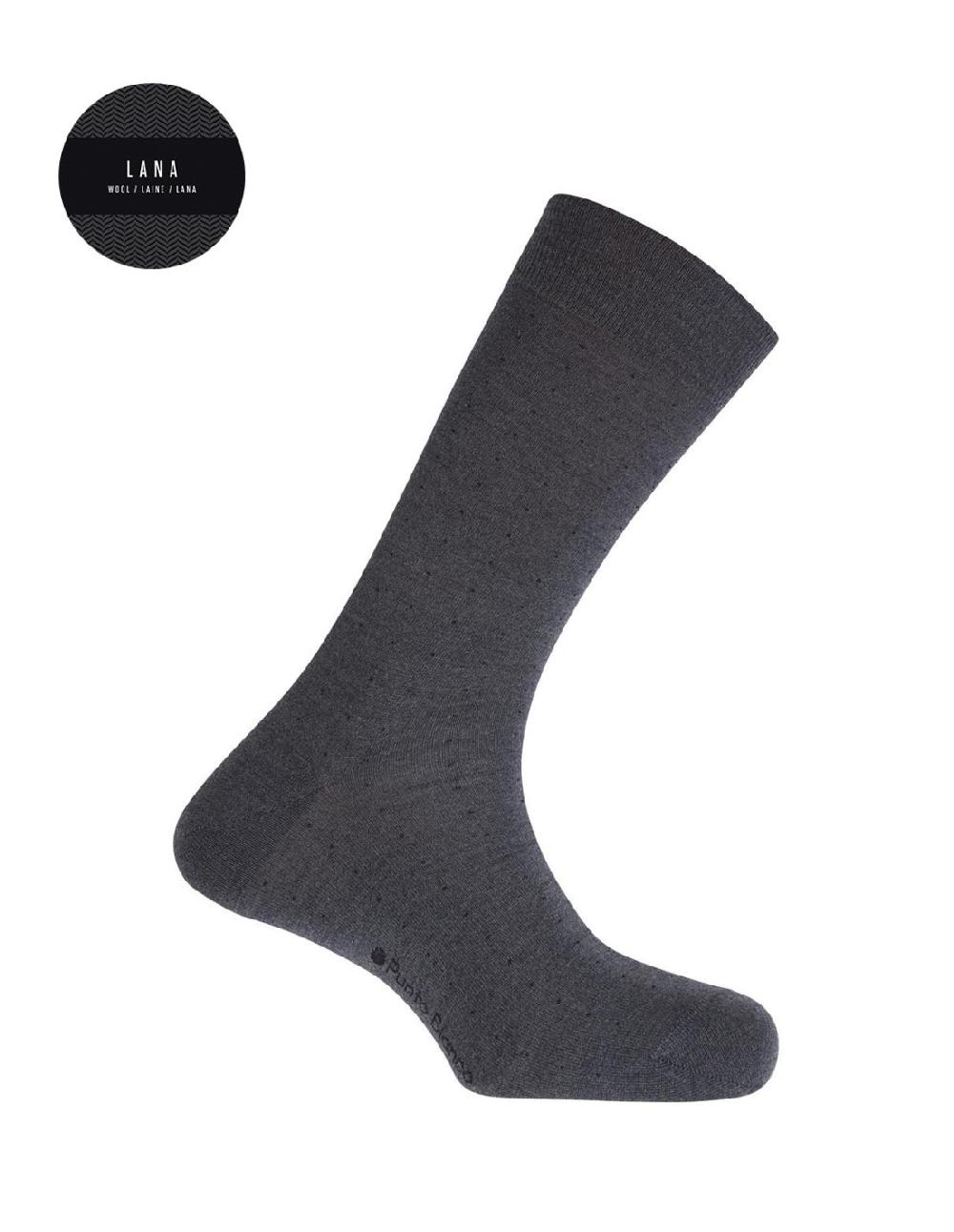 sombreros albero Calcetines Lana Puntos Gris de Punto Blanco