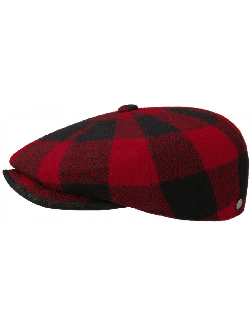 sombreros albero Gorra Panel Cap Woolrich Check Roja y Negra