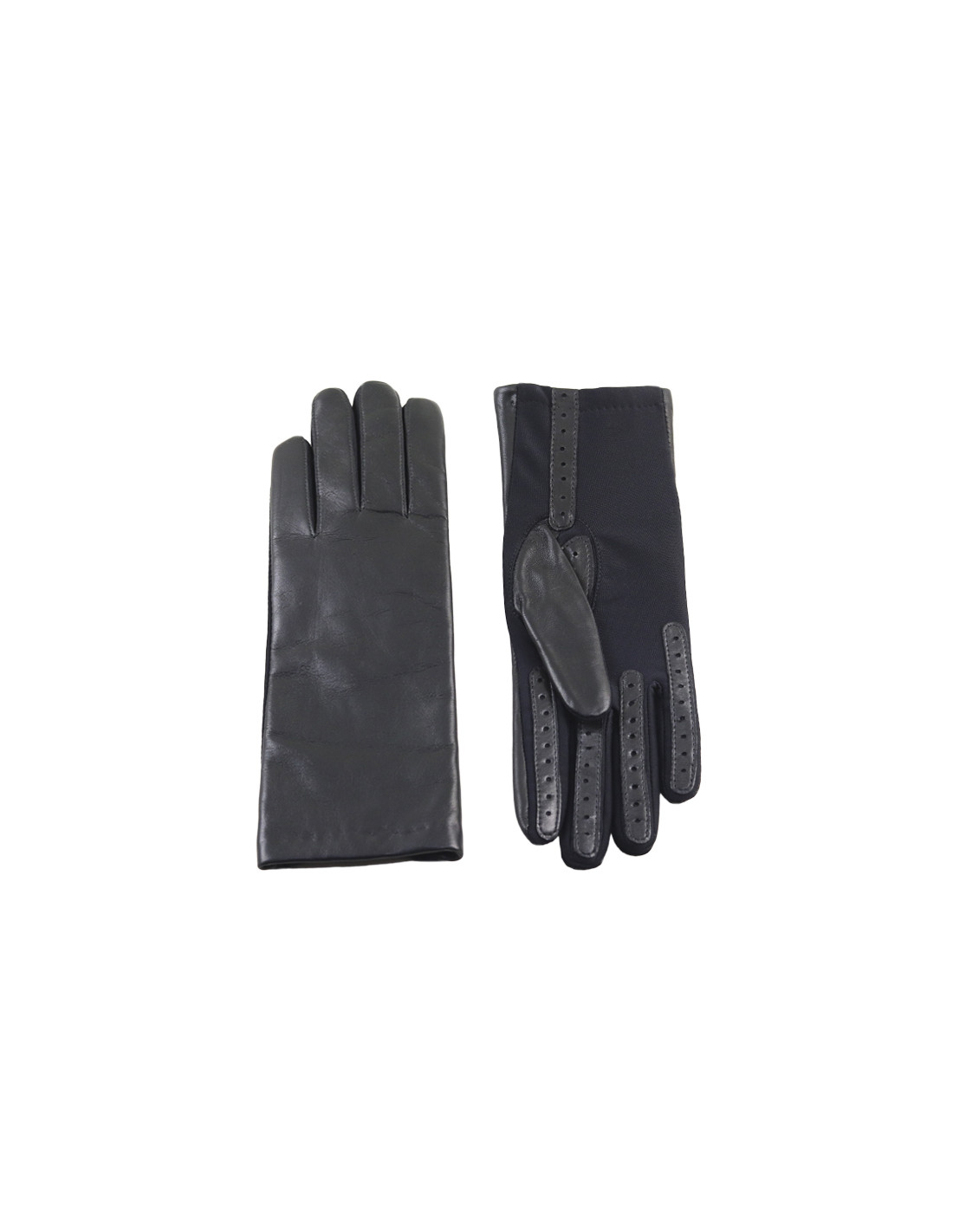 sombreros albero Guante Cuero/Lycra Classique Negro