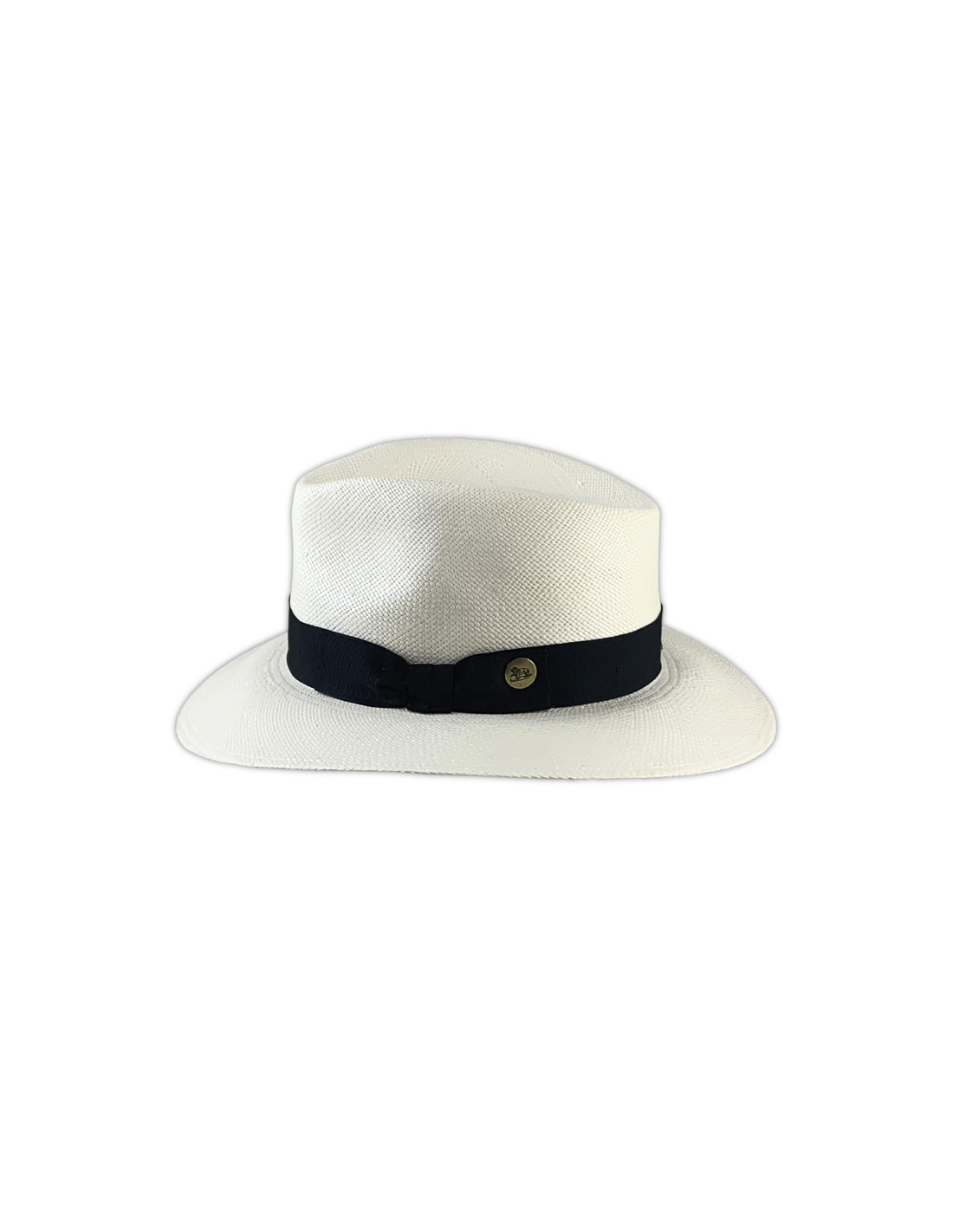 Sombreros Albero Sombrero Panama Fontaine Blanco Cinta Negra