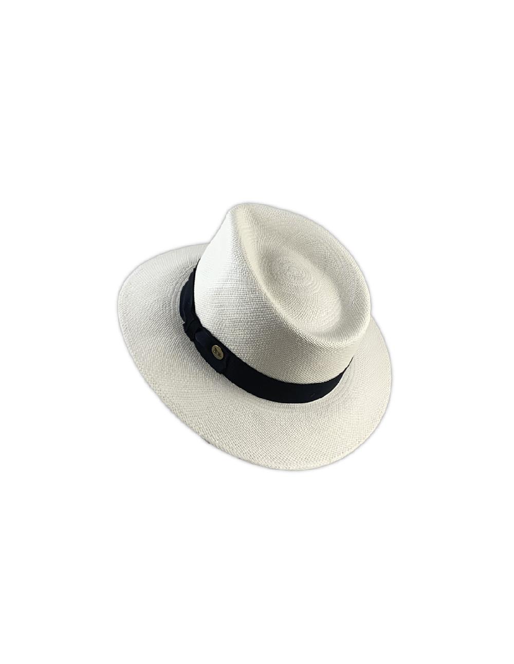 Sombreros Albero Sombrero Panama Fontaine Blanco Cinta Negra