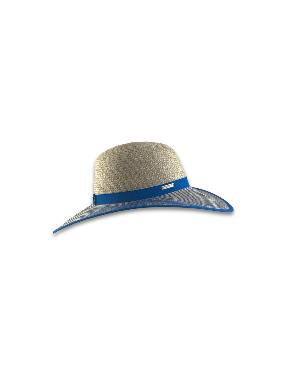 Sombreros Albero Sombrero Paper Braid Cloche Contrast Azul Y Lino De Seeberger