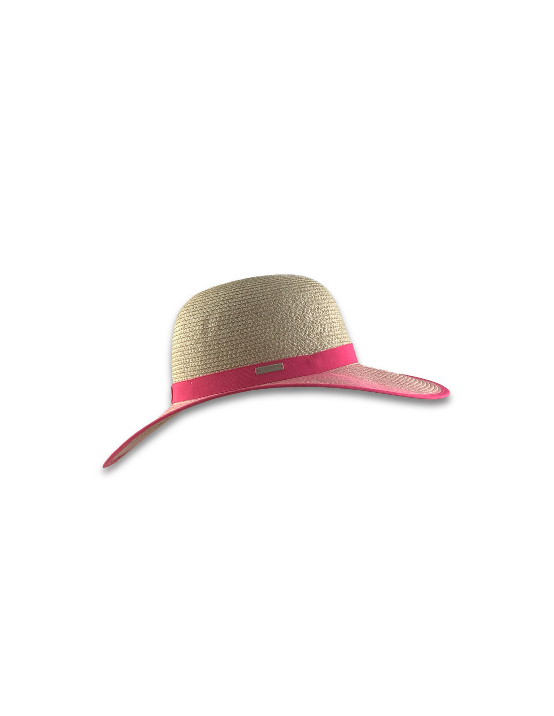 Sombreros Albero Sombrero Paper Braid Cloche Contrast Fucsia Y Lino De Seeberger