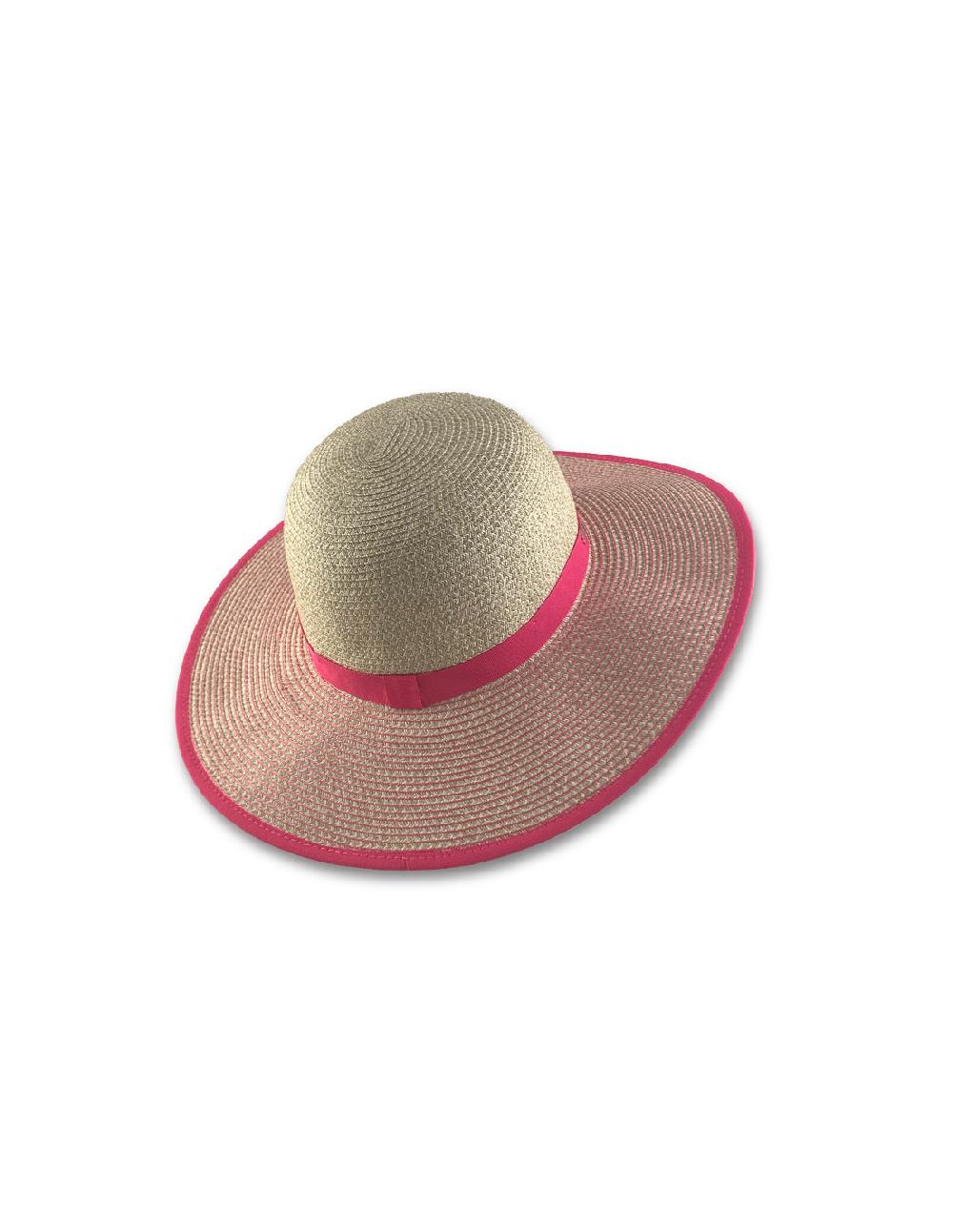 Sombreros Albero Sombrero Paper Braid Cloche Contrast Fucsia Y Lino De Seeberger