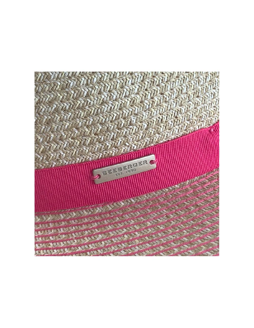 Sombreros Albero Sombrero Paper Braid Cloche Contrast Fucsia Y Lino De Seeberger