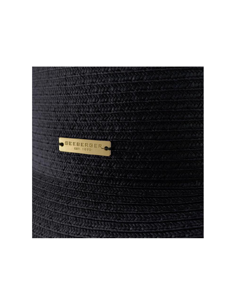 Sombreros Albero Sombrero Paper Braid Floppy Contrast Negro De Seeberger