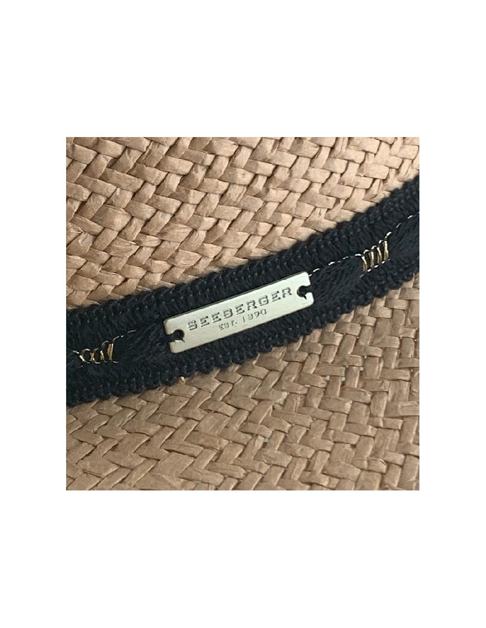 Sombreros Albero Sombrero Paper Floppy Shiny Band Marrón Nuez De Seeberger