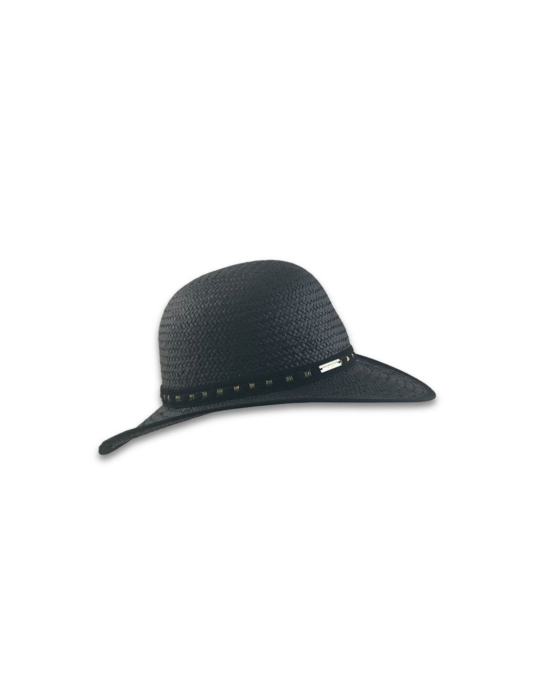 Sombreros Albero Sombrero Paper Floppy Shiny Band Negro De Seeberger