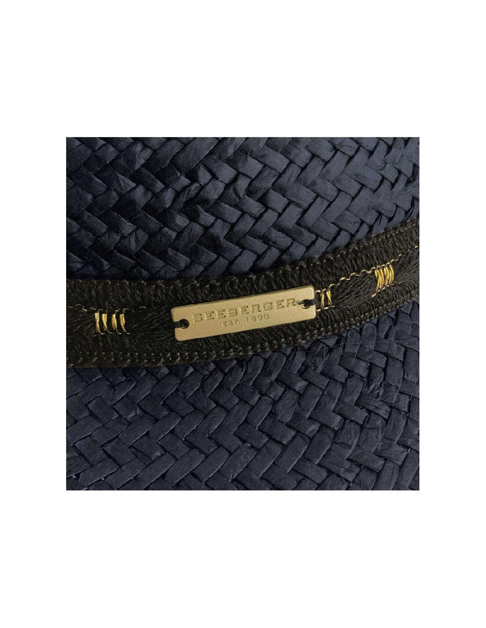 Sombreros Albero Sombrero Paper Floppy Shiny Band Negro De Seeberger