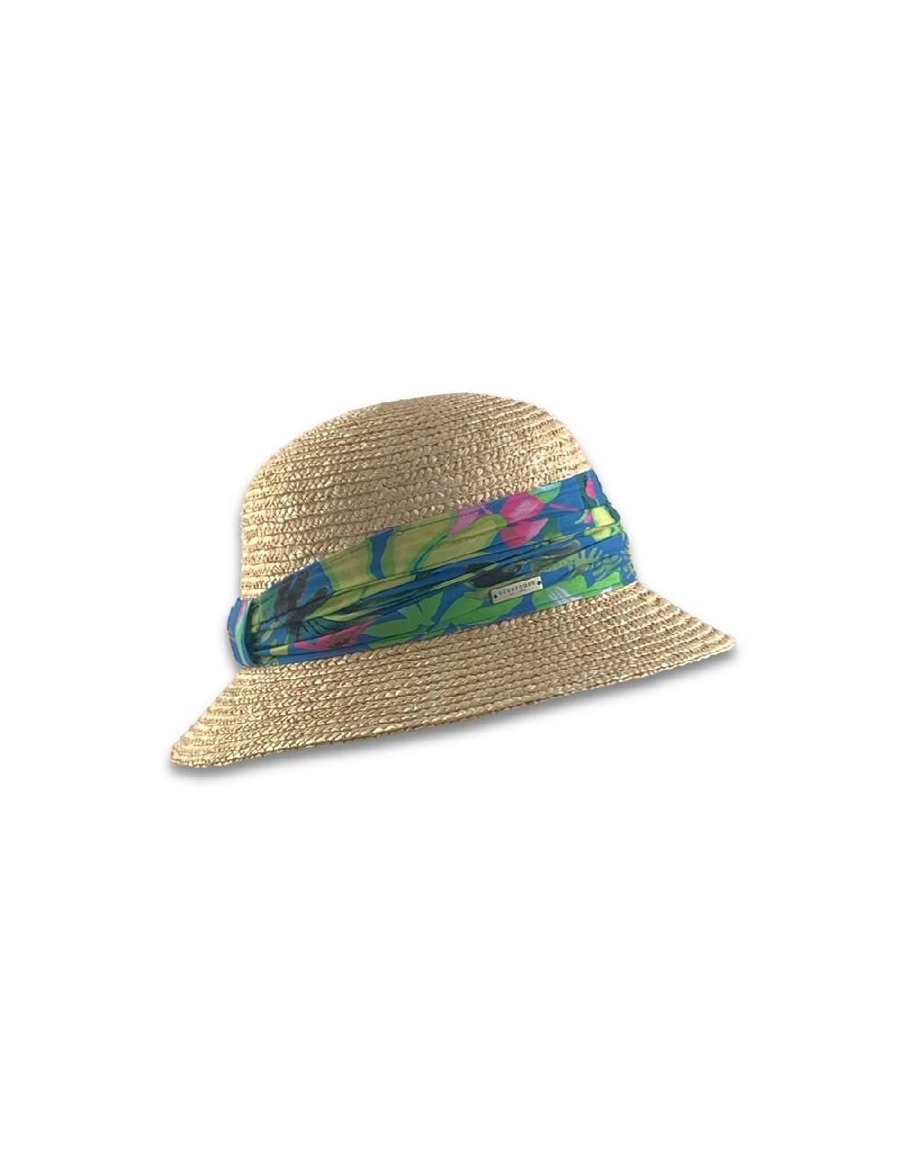 Sombreros Albero Sombrero Wheat Braid Cloche Colorful Fabric De Seeberger