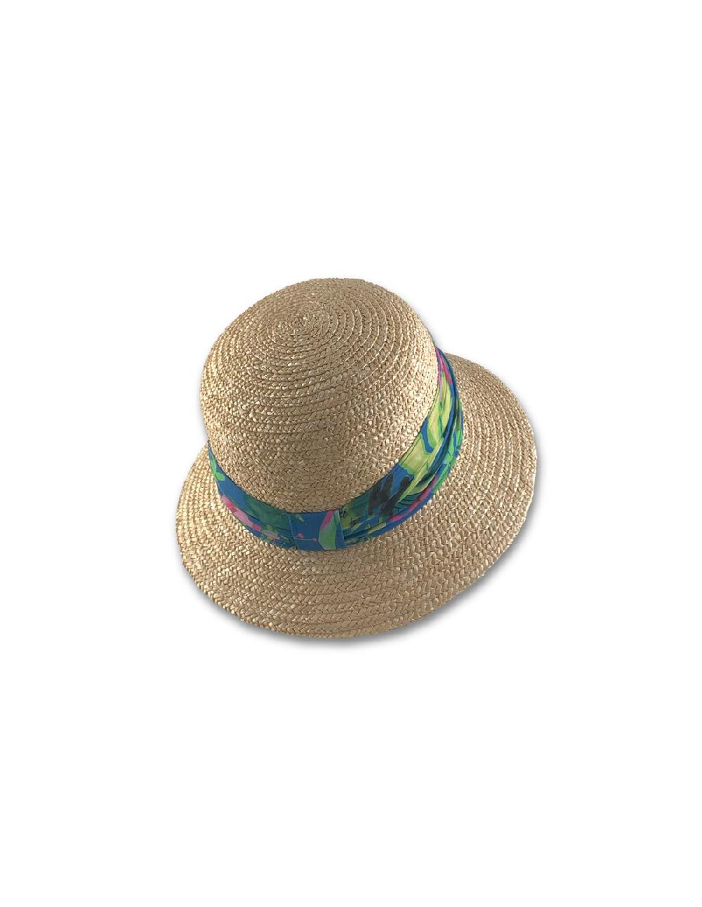 Sombreros Albero Sombrero Wheat Braid Cloche Colorful Fabric De Seeberger