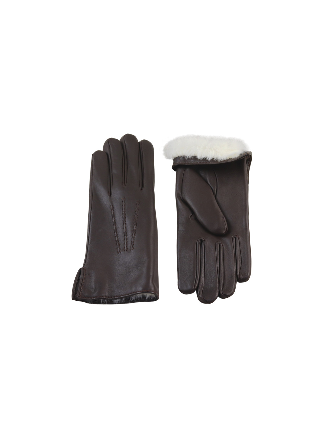 sombreros albero Guante 3 Venas Conejo Marrón