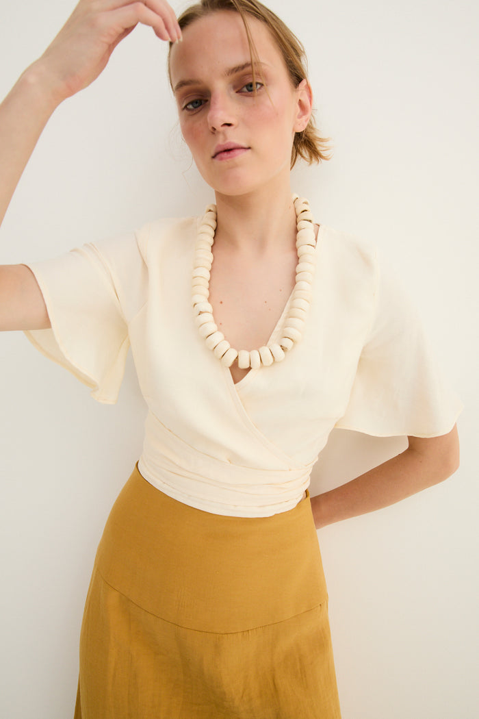 sophie and lucie BLUSA ABANICO JADE CRUDO