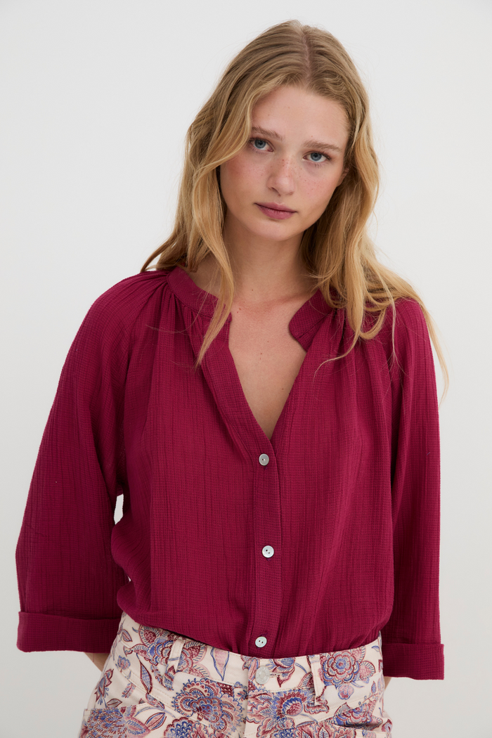 sophie and lucie BLUSA MOLLI ARRUGUILLA CEREZA