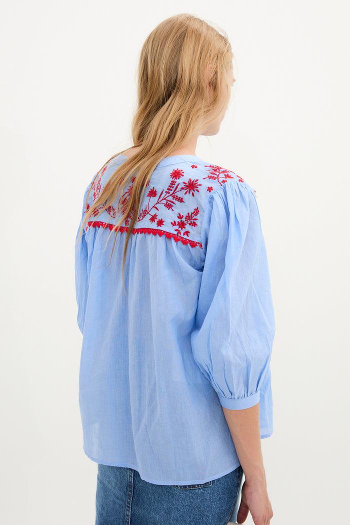 sophie and lucie BLUSA MUMBAI POPELIN AZUL