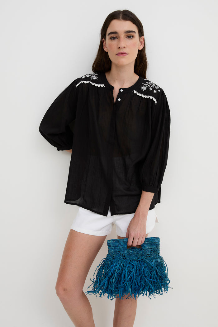 sophie and lucie BLUSA MUMBAI POPELIN NEGRO