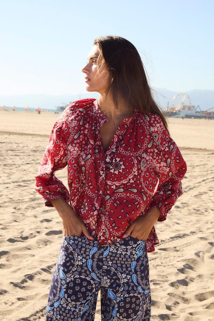sophie and lucie BLUSA VENICE BANDANA ROJO
