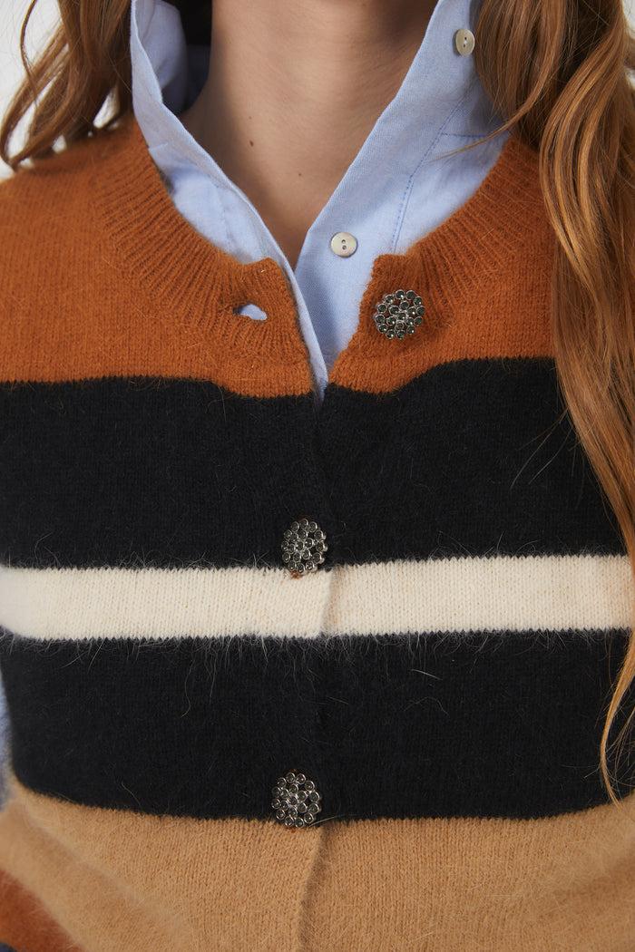 Sophie And Lucie CHALECO PUNTO RAYAS CAMEL