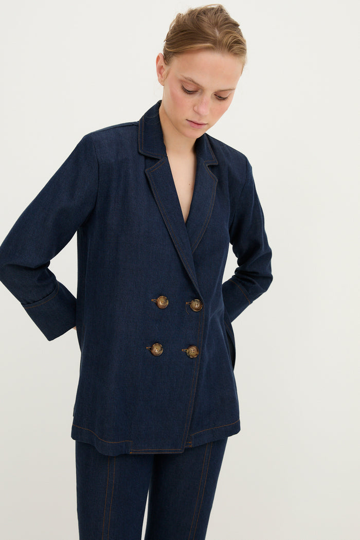 sophie and lucie CHAQUETA ICON TENCEL AZUL