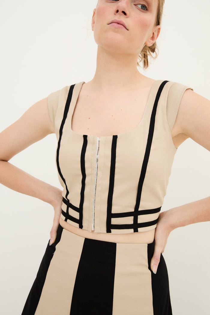 Sophie And Lucie CUERPO CINTAS ALGODÓN BEIGE