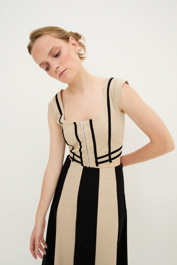 Sophie And Lucie CUERPO CINTAS ALGODÓN BEIGE