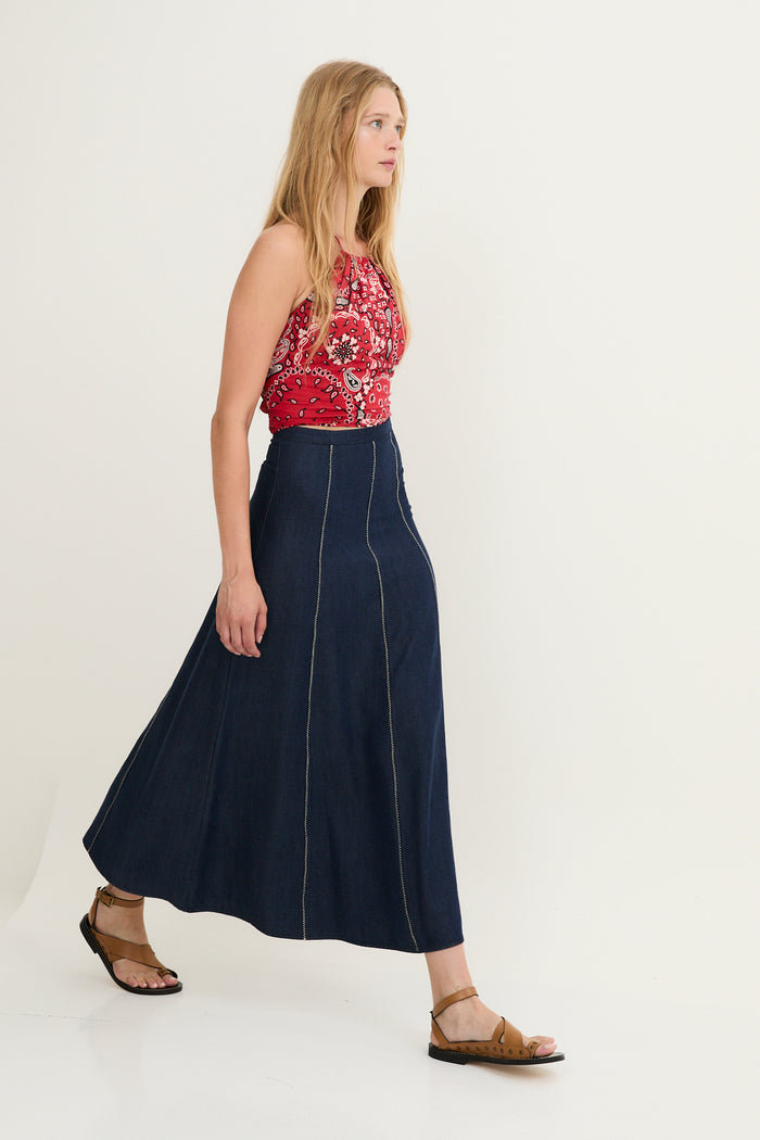 Sophie And Lucie FALDA ZIGZAG TENCEL AZUL