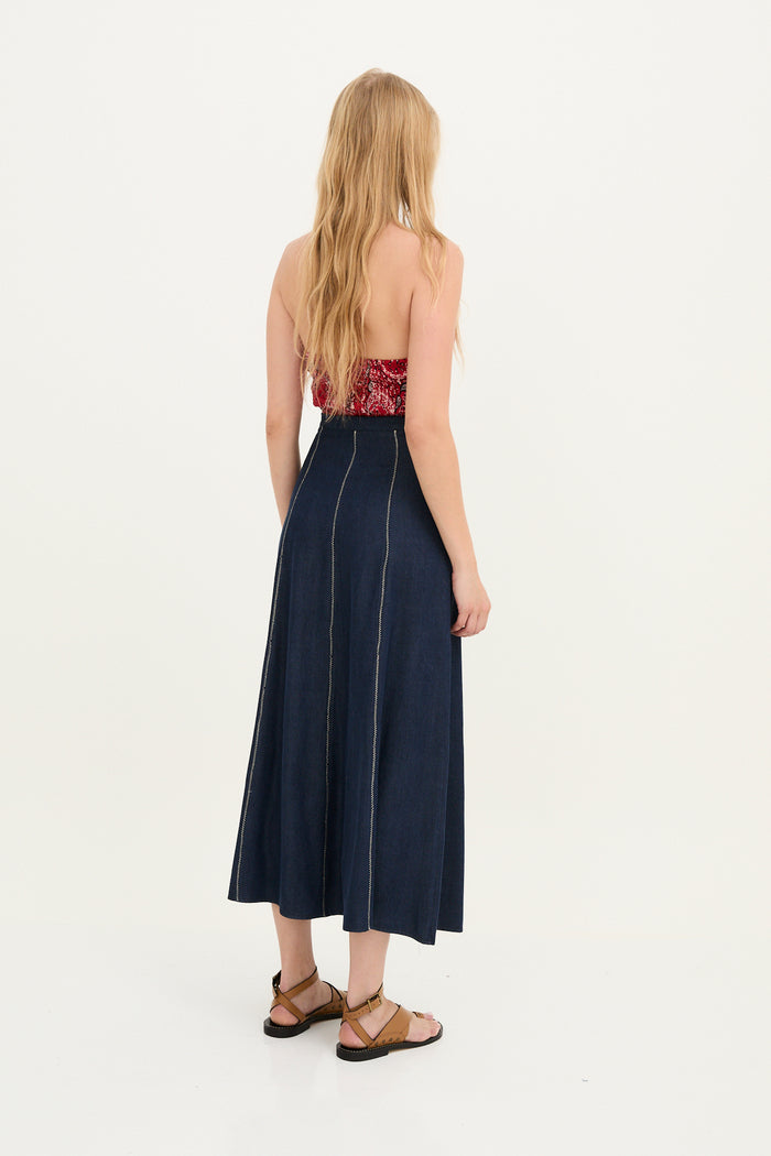 Sophie And Lucie FALDA ZIGZAG TENCEL AZUL