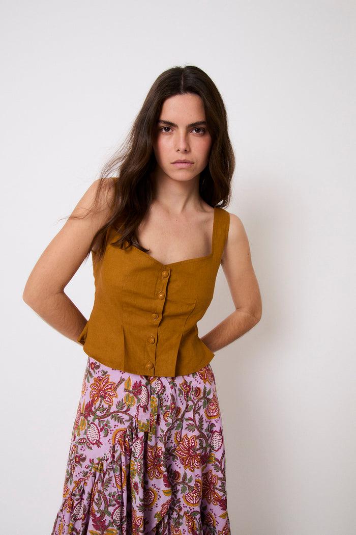 Sophie And Lucie TOP BORA HILO CANELA