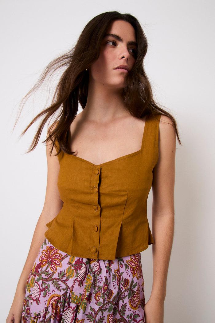 sophie and lucie TOP BORA HILO CANELA