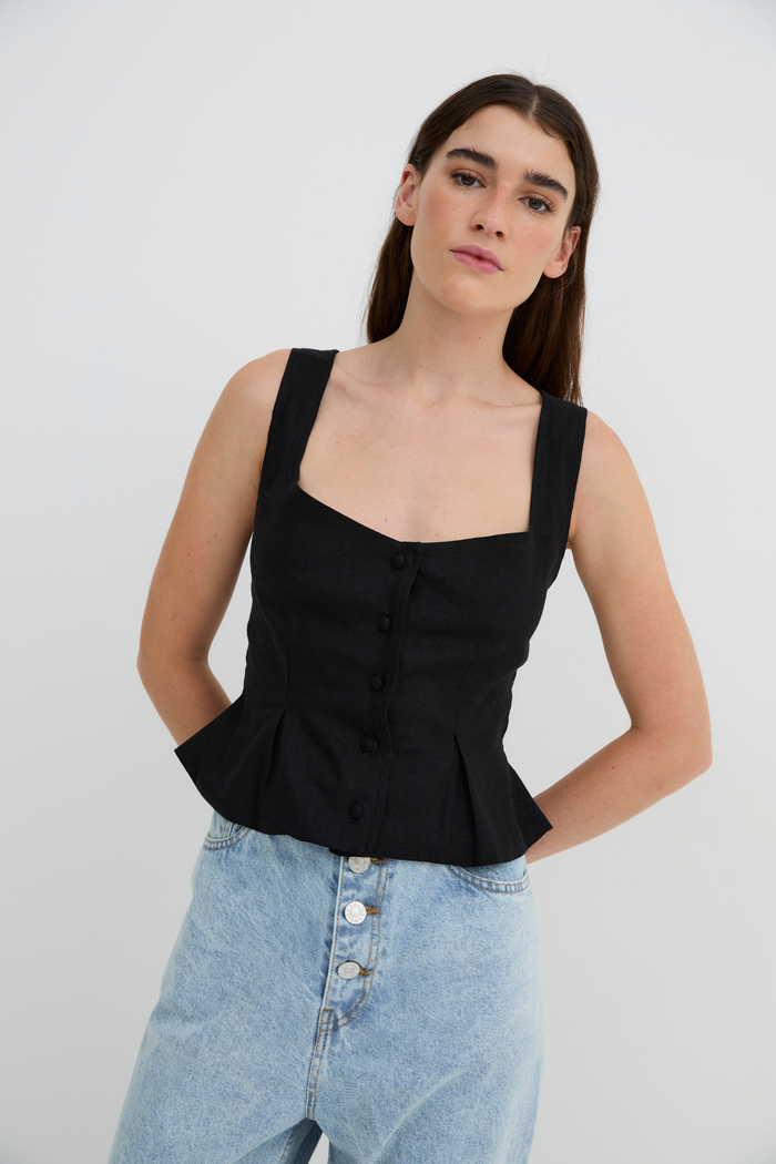 Sophie And Lucie TOP BORA HILO NEGRO