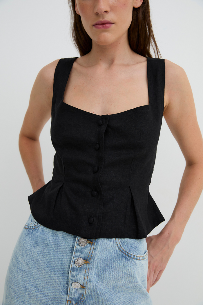 Sophie And Lucie TOP BORA HILO NEGRO