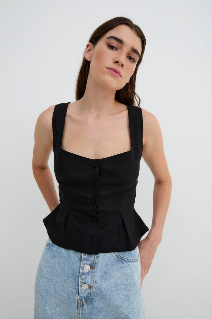 Sophie And Lucie TOP BORA HILO NEGRO