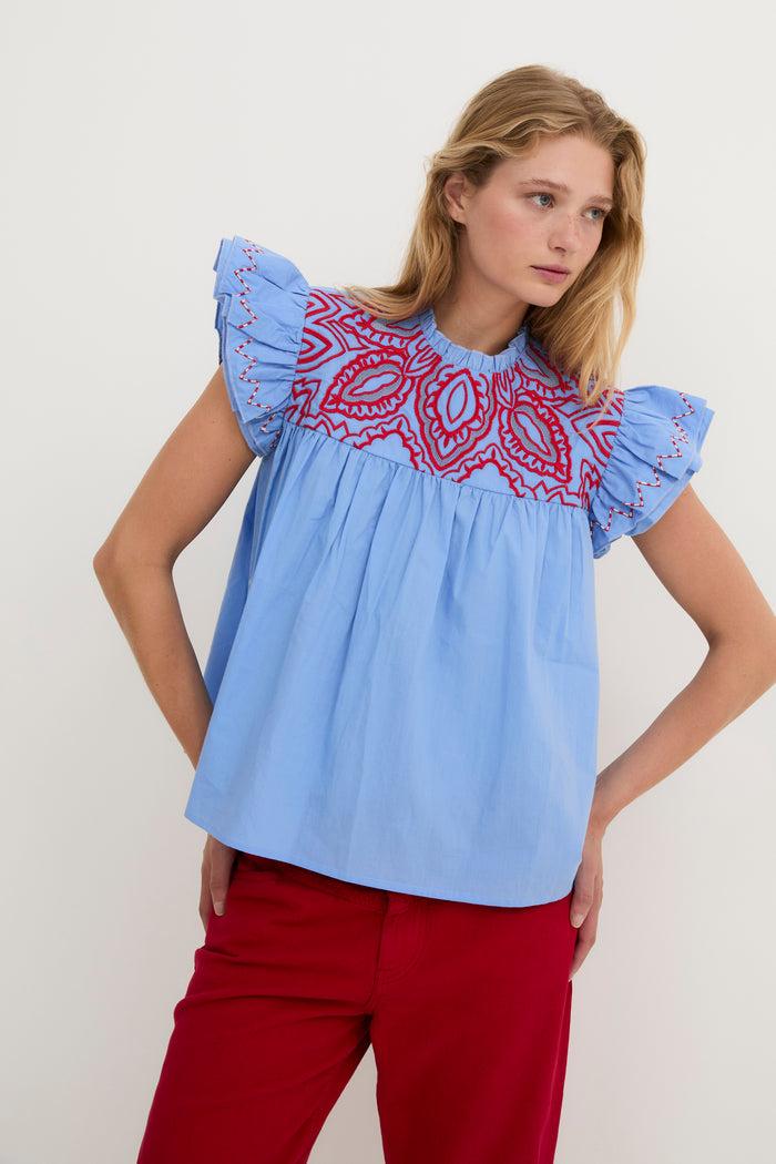 Sophie And Lucie TOP DELI POPELIN AZUL