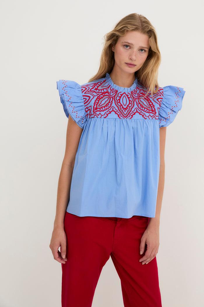 Sophie And Lucie TOP DELI POPELIN AZUL