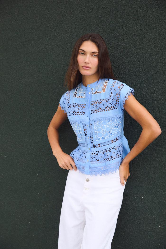 Sophie And Lucie TOP SEA POPELIN AZUL