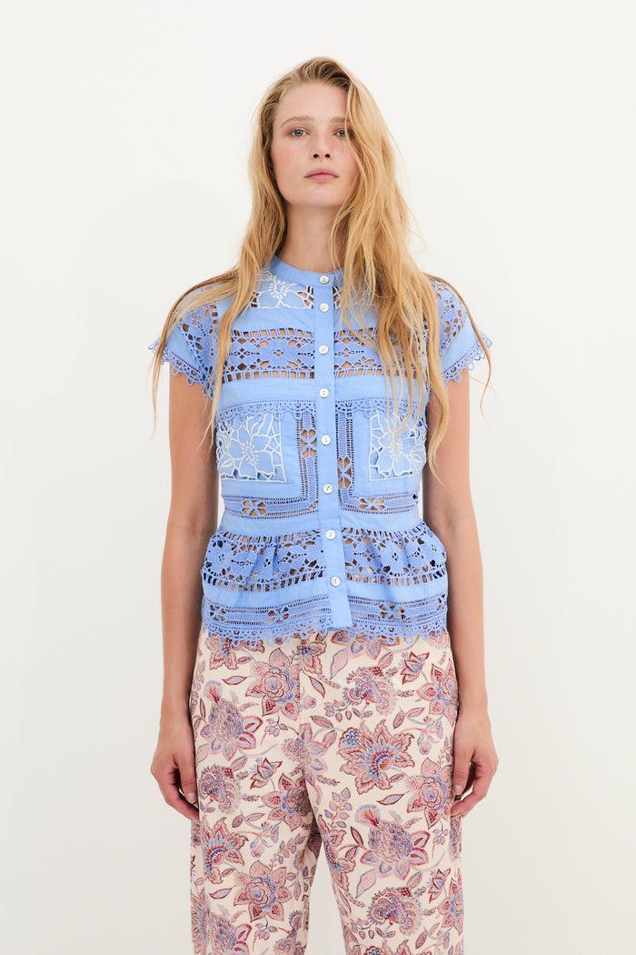 Sophie And Lucie TOP SEA POPELIN AZUL