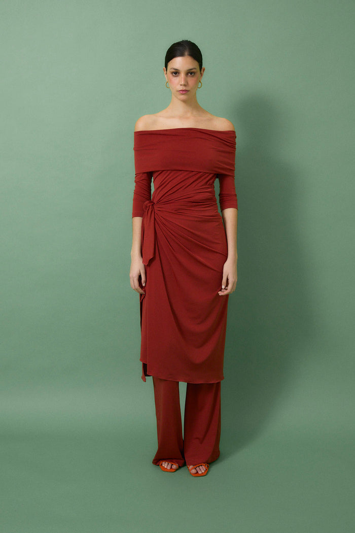 Sophie And Lucie TÚNICA PAREO PUNTO CARMESI