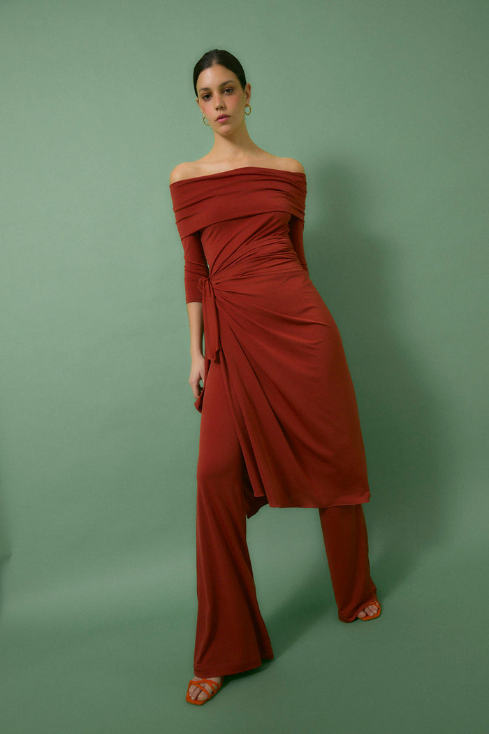 Sophie And Lucie TÚNICA PAREO PUNTO CARMESI